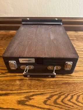 Kingart Wooden Art Painting Easel Case - Dark Brown Portable Sketch Box